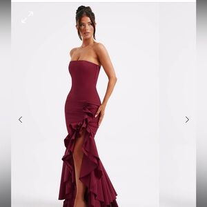 BABYBOO ANGELINA MAXI DRESS - BURGUNDY SIZE SMALL NWT